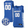 Custom Kentucky Wildcats College Basketball "Checkerboard Heavy" Stitched Jersey - Royal