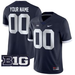 Penn State Nittany Lions College Football Alternate Navy Custom Game Jersey - All Stitched