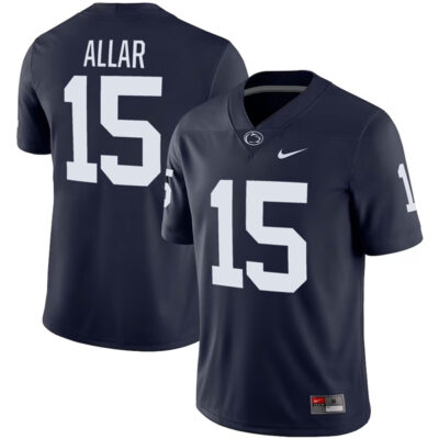 Alternative view of Drew Allar Penn State Nittany Lions College Football Navy Game Jersey - All Stitched