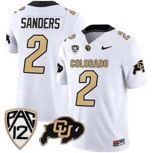 Shedeur Sanders Colorado Buffaloes College Football White Game Jersey - All Stitched