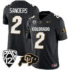 Shedeur Sanders Colorado Buffaloes College Football All Black Game Jersey - All Stitched