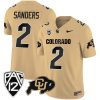 Shedeur Sanders Colorado Buffaloes College Football All Cream Game Jersey - All Stitched