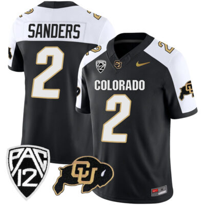 Shedeur Sanders Colorado Buffaloes College Football Alternate Black Jersey - All Stitched