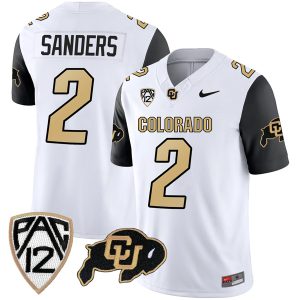 Shedeur Sanders Colorado Buffaloes College Football Black Sleeve Jersey - All Stitched
