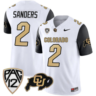 Shedeur Sanders Colorado Buffaloes College Football Black Sleeve Jersey - All Stitched