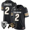 Shedeur Sanders Colorado Buffaloes College Football Alternate Black Jersey - All Stitched