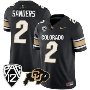 Shedeur Sanders Colorado Buffaloes College Football Alternate Black Jersey - All Stitched