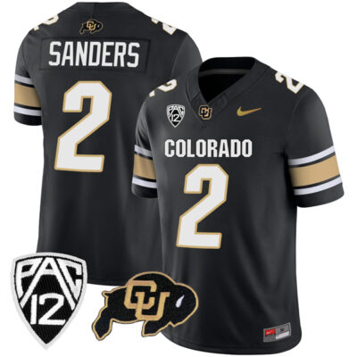 Shedeur Sanders Colorado Buffaloes College Football Alternate Black Jersey - All Stitched