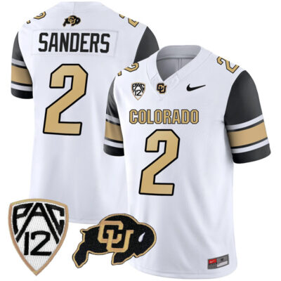 Shedeur Sanders Colorado Buffaloes College Football Alternate Black Sleeve Jersey - All Stitched