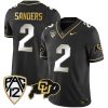 Shedeur Sanders Colorado Buffaloes College Football Gold Series Black Limited Jersey - All Stitched