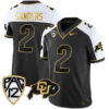 Shedeur Sanders Colorado Buffaloes College Football Gold Series Alternate Black Jersey - All Stitched
