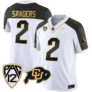 Shedeur Sanders Colorado Buffaloes College Football Gold Series Reverse Jersey - All Stitched