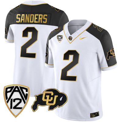 Shedeur Sanders Colorado Buffaloes College Football Gold Series Reverse Jersey - All Stitched