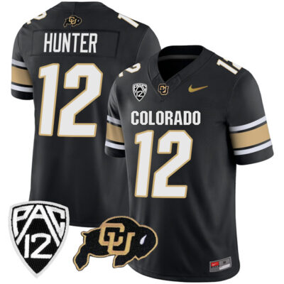 Travis Hunter Colorado Buffaloes College Football Alternate Black Jersey - All Stitched