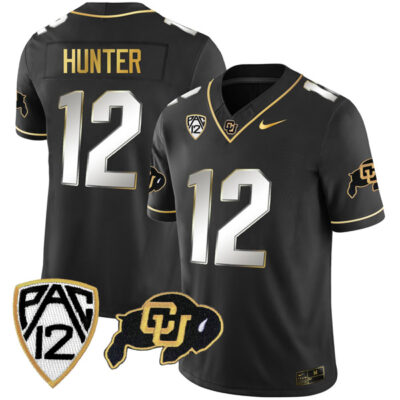 Travis Hunter Colorado Buffaloes College Football Gold Series Black Limited Jersey - All Stitched