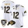 Travis Hunter Colorado Buffaloes College Football Gold Series White Gold Jersey - All Stitched