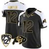 Travis Hunter Colorado Buffaloes College Football Gold Series Alternate Black Jersey - All Stitched