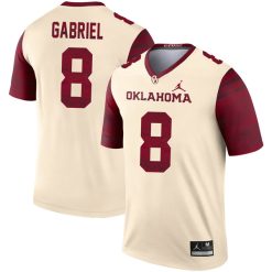 Alternative view of Dillon Gabriel Oklahoma Sooners College Football Natural Legend Stitched Jersey - Cream