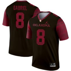 Alternative view of Dillon Gabriel Oklahoma Sooners College Football Natural Legend Stitched Jersey - Black