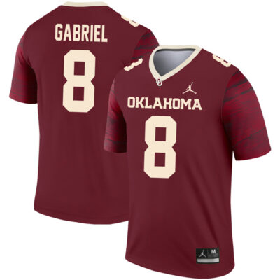 Alternative view of Dillon Gabriel Oklahoma Sooners College Football Natural Legend Stitched Jersey - Crimson