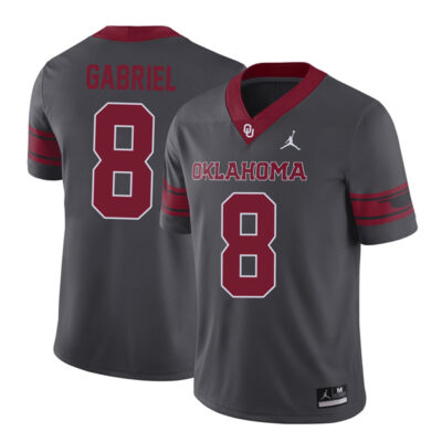 Alternative view of Dillon Gabriel Oklahoma Sooners College Football Alternate Game Stitched Jersey - Gray