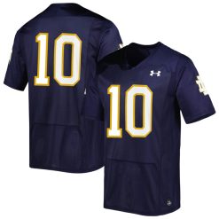 Sam Hartman Notre Dame Fighting Irish College Football Navy Game Jersey - All Stitched