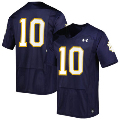 Sam Hartman Notre Dame Fighting Irish College Football Navy Game Jersey - All Stitched