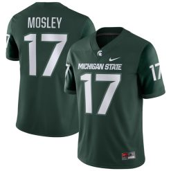 Alternative view of Tre Mosley 17 Michigan State Spartans College Football Green Game Jersey - All Stitched