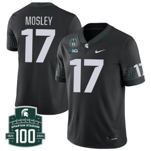 Tre Mosley Michigan State Spartans College Football Black Game Jersey - All Stitched