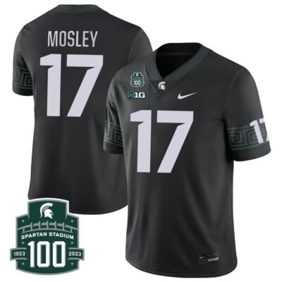 Tre Mosley Michigan State Spartans College Football Black Game Jersey - All Stitched