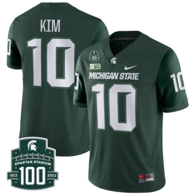 Noah Kim Michigan State Spartans College Football Green Game Jersey - All Stitched