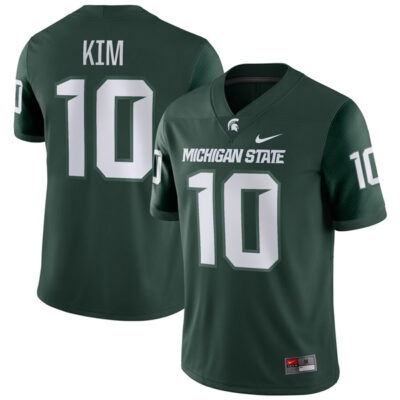 Alternative view of Noah Kim Michigan State Spartans College Football Green Game Jersey - All Stitched