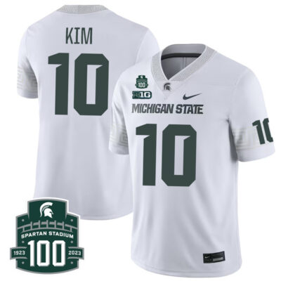 Noah Kim Michigan State Spartans College Football White Game Jersey - All Stitched