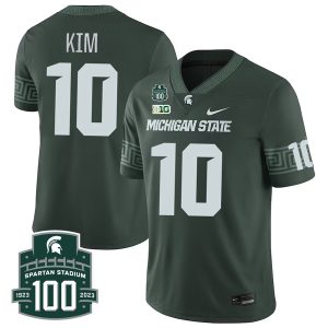 Noah Kim Michigan State Spartans College Football Alternate Green Game Jersey - All Stitched
