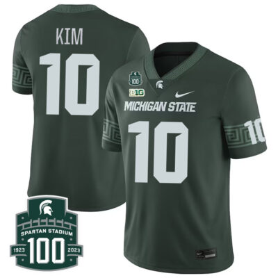 Noah Kim Michigan State Spartans College Football Alternate Green Game Jersey - All Stitched