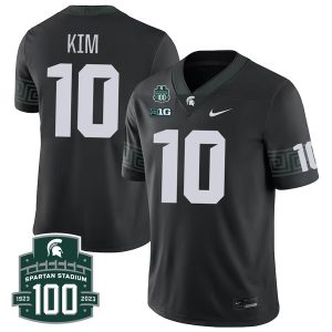 Noah Kim Michigan State Spartans College Football Black Game Jersey - All Stitched