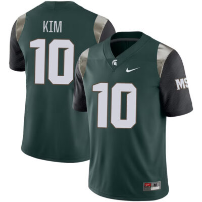 Alternative view of Noah Kim Michigan State Spartans College Football Green Limited Jersey - All Stitched