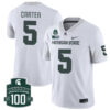 Nathan Carter Michigan State Spartans College Football White Game Jersey - All Stitched