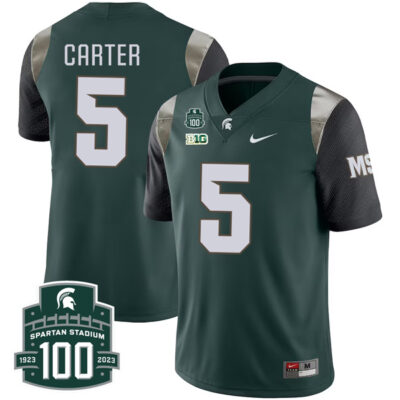 Nathan Carter Michigan State Spartans College Football Green Limited Jersey - All Stitched