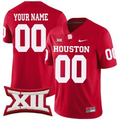 Custom Houston Cougars College Football Red Game Jersey - All Stitched