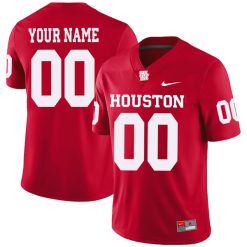 Custom Houston Cougars Football Red Home Jersey - All Stitched