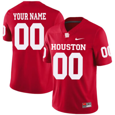 Custom Houston Cougars Football Red Home Jersey - All Stitched