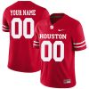 Custom Houston Cougars Football Red Alternate Jersey - All Stitched