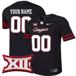 Houston Cougars Football Alternate Black Custom Jersey - All Stitched