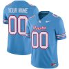 Custom Houston Cougars Football Blue Oilers-inspired Jersey - All Stitched