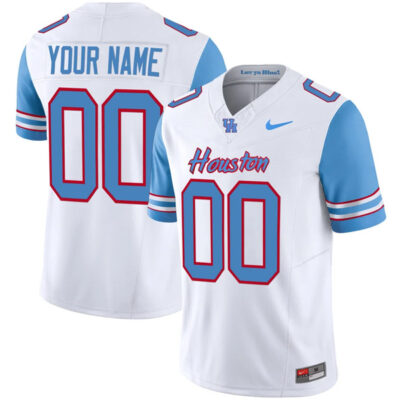 Custom Houston Cougars Football Alternate White Oilers-inspired Jersey - All Stitched