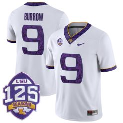 Joe Burrow LSU Tigers College Football 2018 "Silent Season" Alternate White With Name Jersey - All Stitched