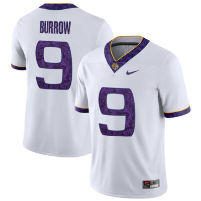 Joe Burrow LSU Tigers Football 2018 Silent Season White Jersey - All Stitched
