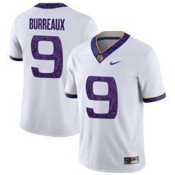 Alternative view of Joe Burreaux LSU Tigers College Football "Silent Season" Alternate White With Name Jersey - All Stitched