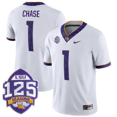 Jamarr Chase LSU Tigers Football "Silent Season" White Jersey